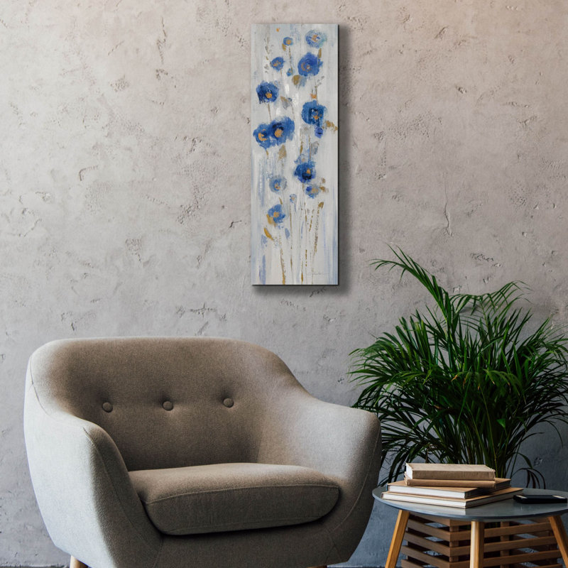 "Epic Graffiti" Neutral Seaside Flowers 2 "par Silvia Vassileva, art mural sur toile, H 36 po x l 12 po