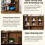 Bureau d'ordinateur avec portes en verre et bureau rotatif à 90 ° - Bureau d'étude avec huche-1397569635