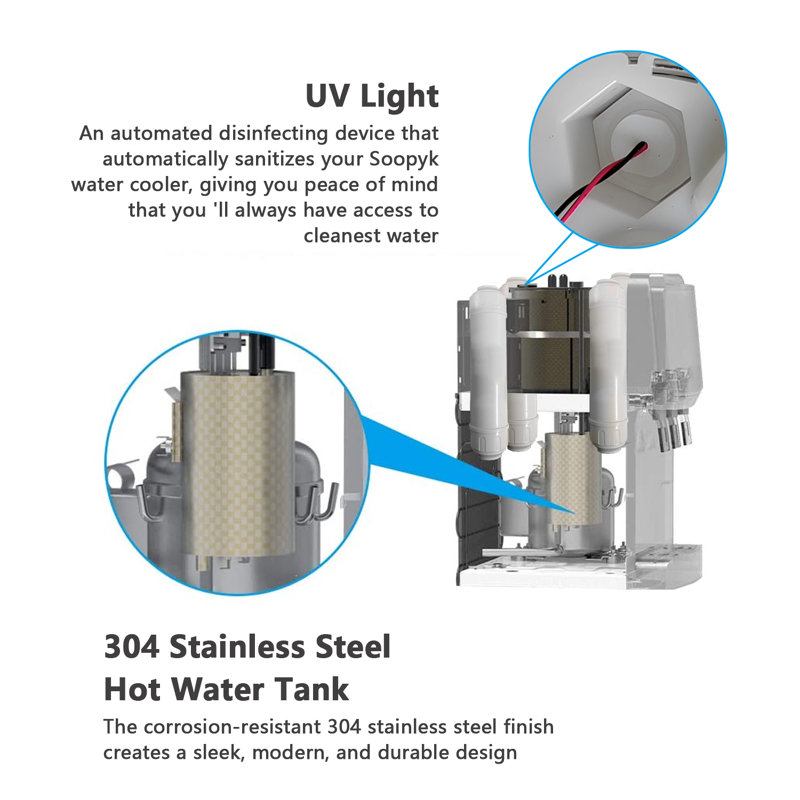 Distributeur d'eau sans bouteille pour comptoir IKT UV avec filtration en 4 étapes