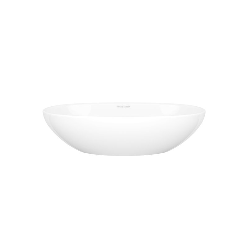 Barcelona Oval Vessel Bathroom Sink, Englishcast White