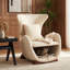 Chaise d'appoint moderne en polyester beige avec espace pour animaux de compagnie / rangement - capacité de 330 lb, chaise longue de salon, conception élégante et durable-134646774