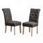 Ensemble de chaises de salle à manger rembourrées en polyester avec dossier capitonné et pieds en bois-2093882780