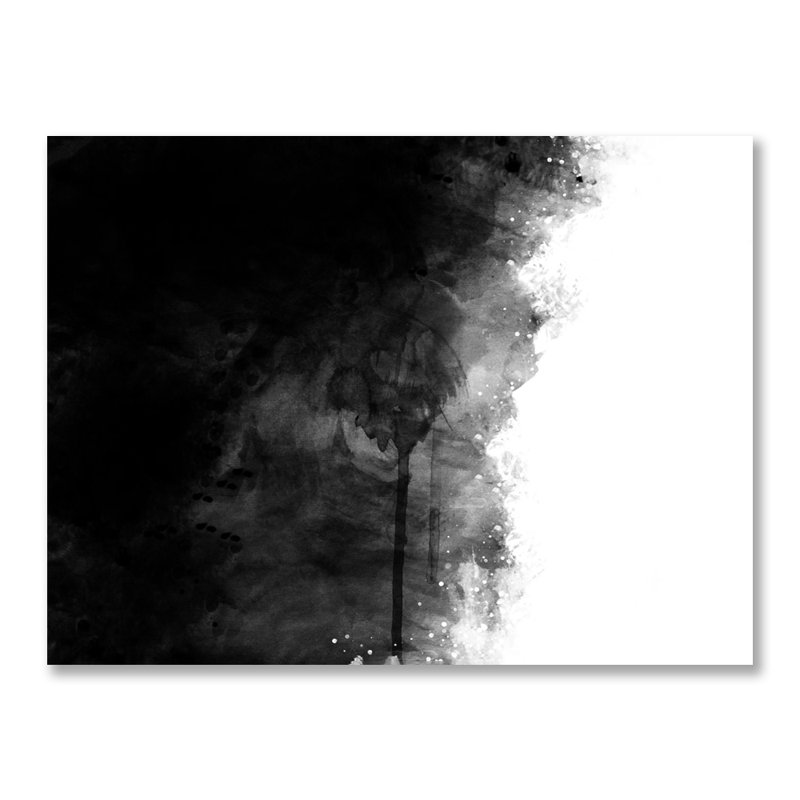 Black Palm Print by DecorumBY, 40" H x 60" W x 1.5" D, Metal
