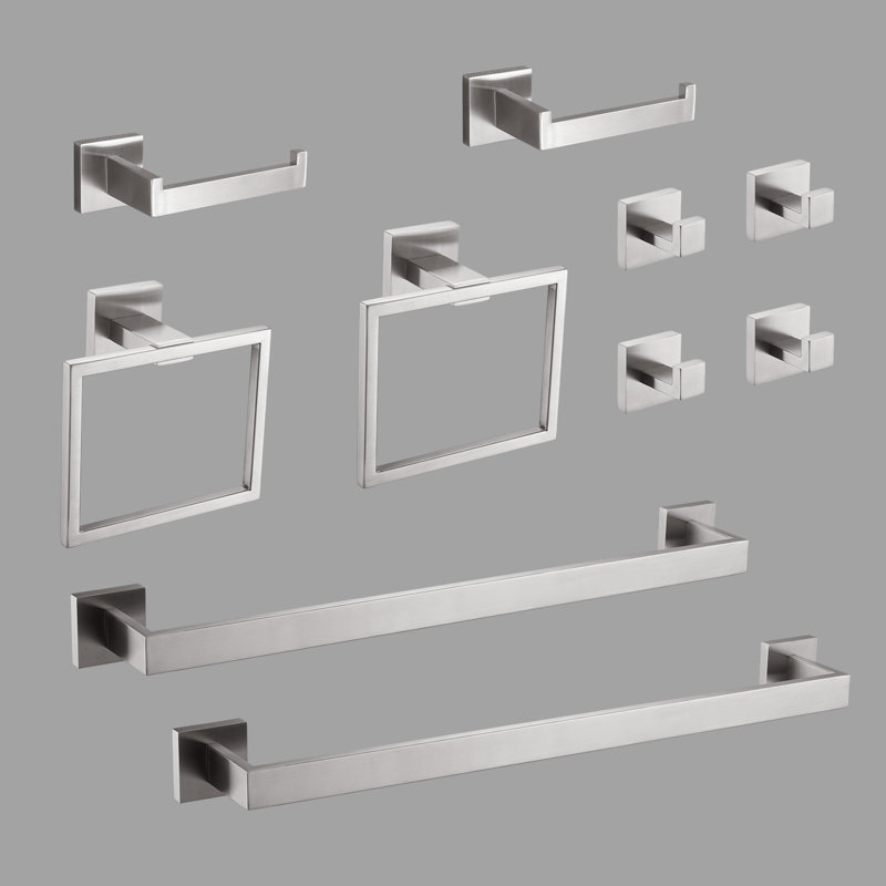 10 - Piece Bathroom Hardware Set, Brushed Nickel