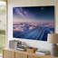Reproduction d'art sur toile, "Un paysage surréel" avec une autoroute futuriste lumineuse-540927795