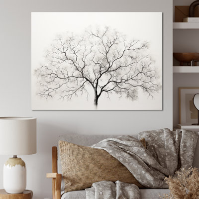 Érable blanc et gris minimalisme sur toile