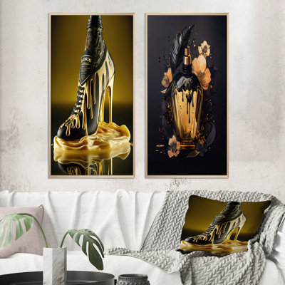 " Golden High Heels Irish Cream " 2 - Pieces