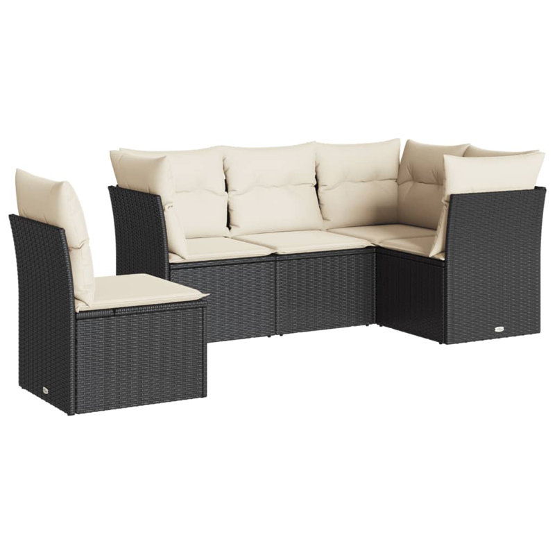 Ensemble de canapé de jardin Vidaxl PE rotin moyen