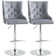Upholstered Adjustable Height Counter Stool with Metal Frame