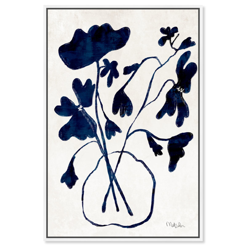 Anemone Vase II - peinture sur toile, Impression encadrée, H 16 po x l 11 po, Blanc