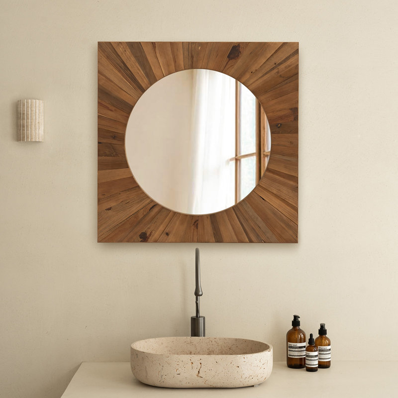 Solid Wood Rectangle Wall Mirror