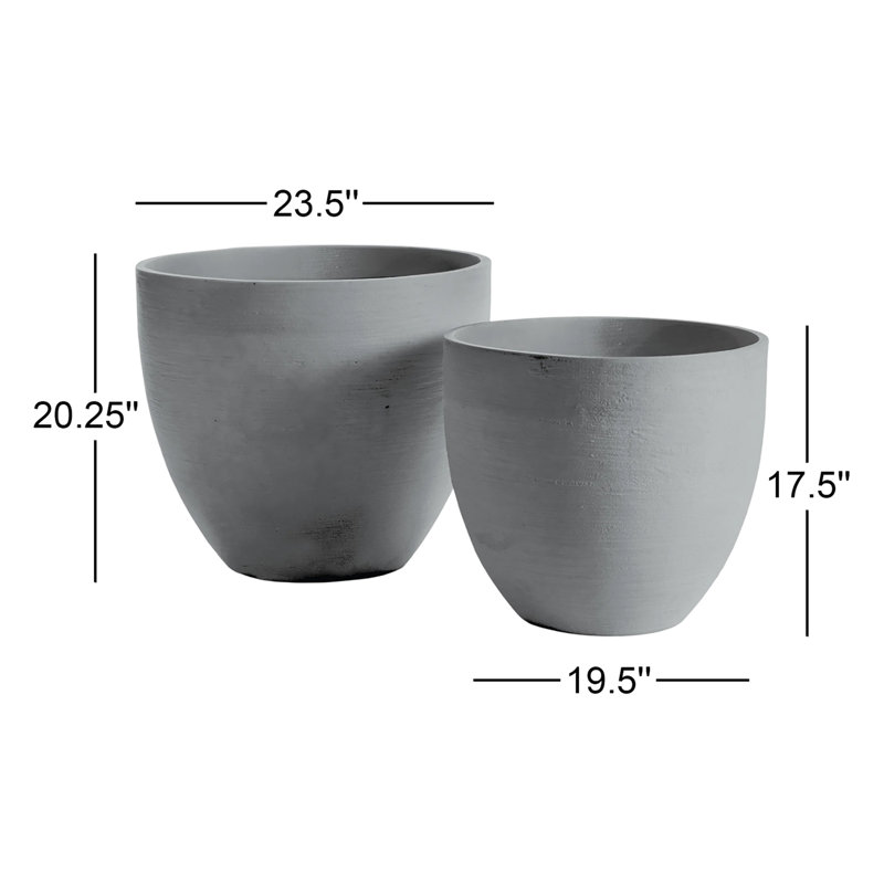 FIBRESTONE MALIBU TAPERED POTS, SET OF 2