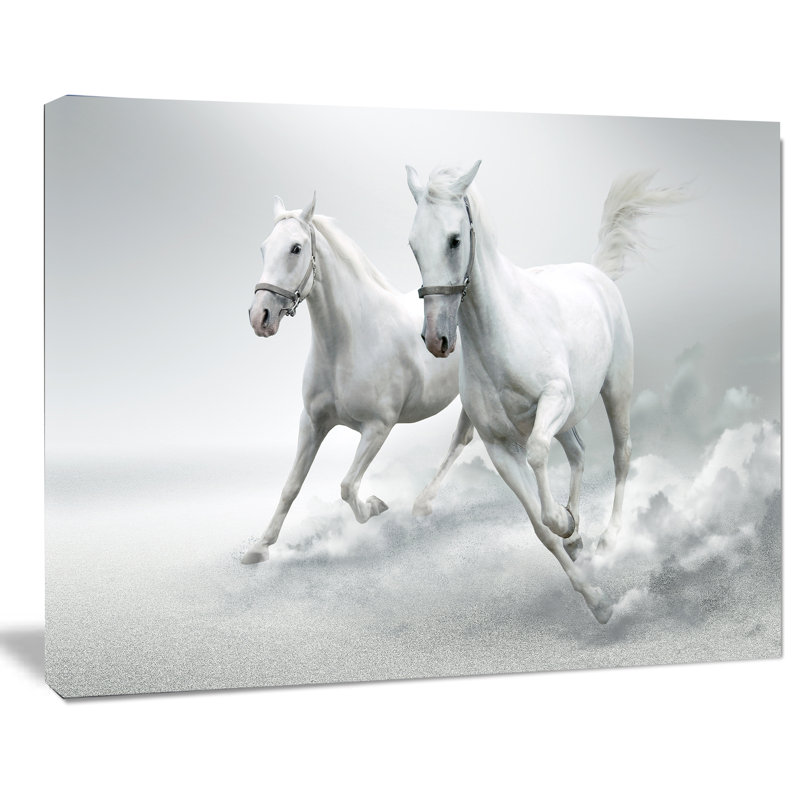 «Courir les chevaux blancs», impression sur toile tendue, H 8 po x l 12 po