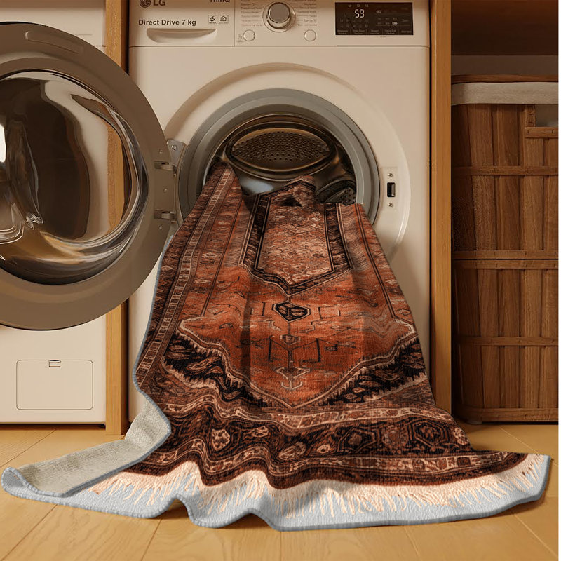 Tapis brun turc lavable à la machine, Tapis de couloir 2 pi x 4 pi