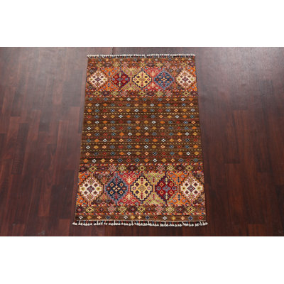 Tapis Kazak en laine noué à la main 3 x 5