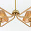 6-Light 38.98" W Boho Style Chandelier With Hand-Woven Rattan Shade For Kitchen Island, Dining Room, Entryway, Suitable For Sloped Roof Mounting-1435328574
