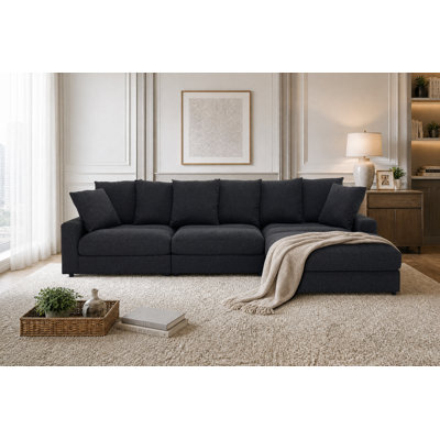 Canapé modulaire contemporain rembourré avec repose-pieds surdimensionné