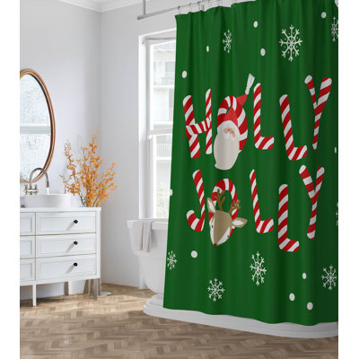 Holly Jolly Holiday Ultra-Thin Lightweight Shower Curtain