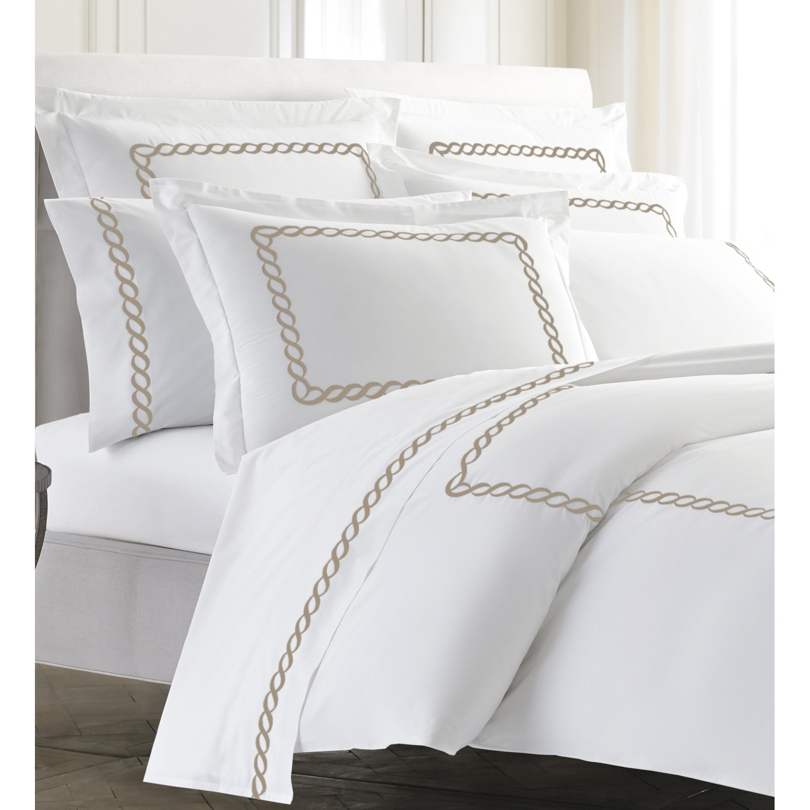 Lisbeth Classic Cotton Blend Sham, King, Taupe