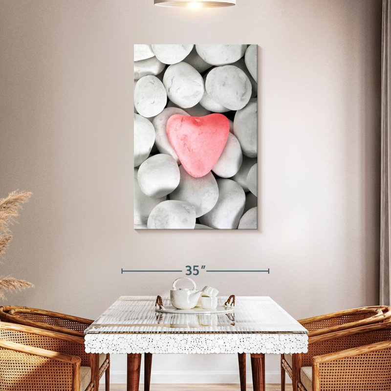 Alvord Heart On Pebbles, 45" H x 30" W