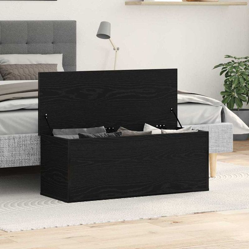 Boîte de rangement en vieux bois 35,4 x 13,8 x 13,8 po, Chêne noir