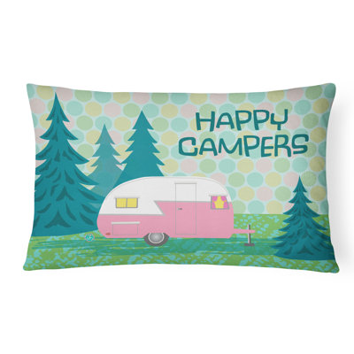  Coussin décoratif en tissu Happy Campers Glamping Trailer