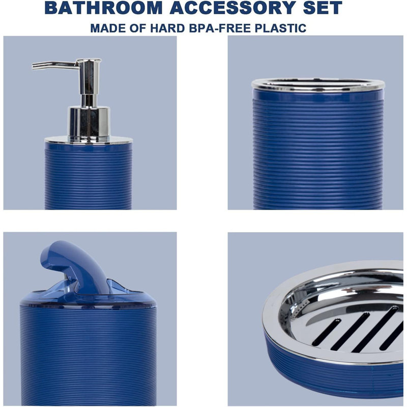 Balch Bathroom Accessory Set, Blue