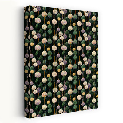 Ornements de pin festif, impression de fleur de paysage moderne classique