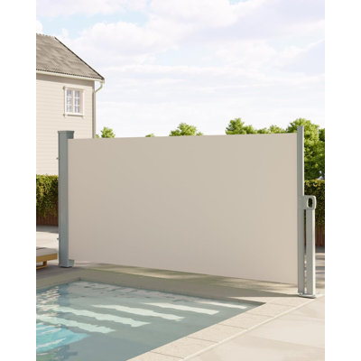 71"x138" Retractable Side Awning for Patio, Retractable Privacy Screen Protection Awning, Waterproof & UV-Resistant Folding Privacy Divider, for Patio, Balcony and Pools