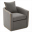 Fauteuil d'appoint pivotant à 360 ° à siège simple et petit espace, Classic Grey Boucle