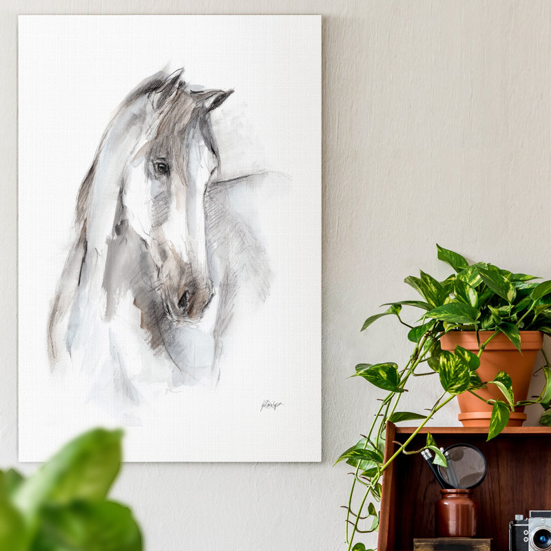 «Watercolor Equine Study I», reproduction d'art sur toile tendue, H 18 po x l 12 po x P 1,5 po
