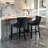 Velvet Wing-Back Bar Stools Set Of 2 With Button Tufted Decoration And Wooden Legs-40421872