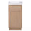 Meuble-lavabo de 15,75 po avec lavabo réversible en résine, armoire en panneau de fibres à densité moyenne, tablette réglable + porte à pousser, finition en mélamine grain de bois, porte réversible, style rustique