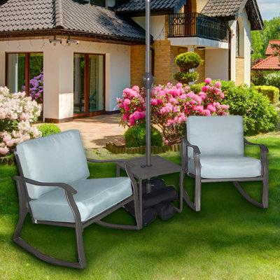 Cahanding Powder Coated Steel Outdoor Lounge Chair