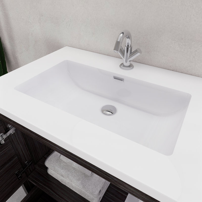Ensemble de meuble-lavabo simple 29,6 po Eden, Gris foncé