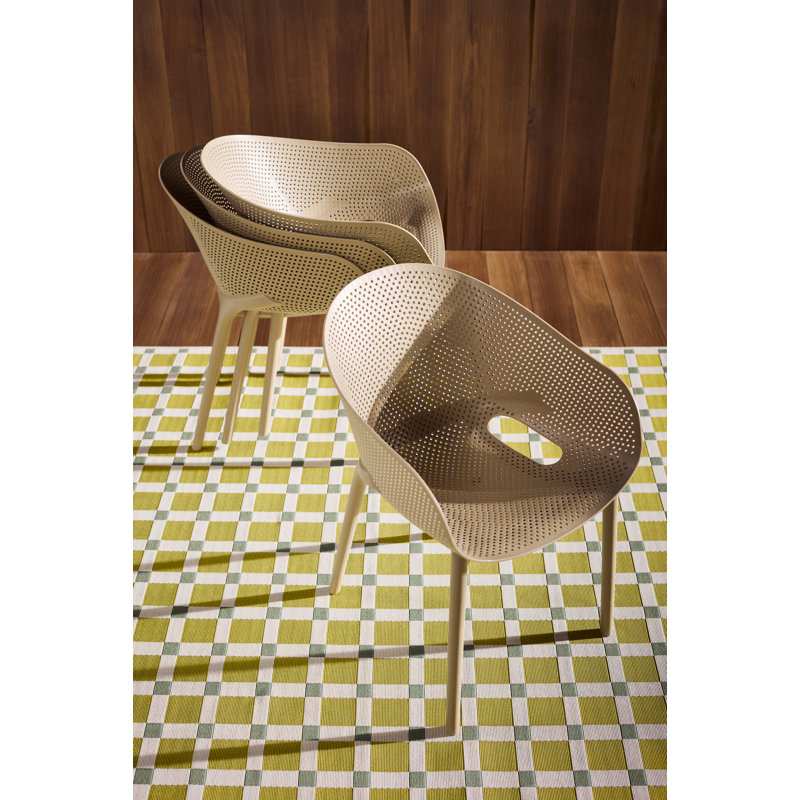 Icon Geometric Indoor Outdoor Green Rug, Rectangle 5'3" x 7'6"