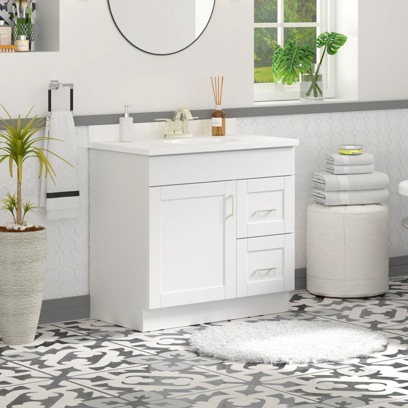 MagickWoods Hudson 36"W vanity base, Pearl White
