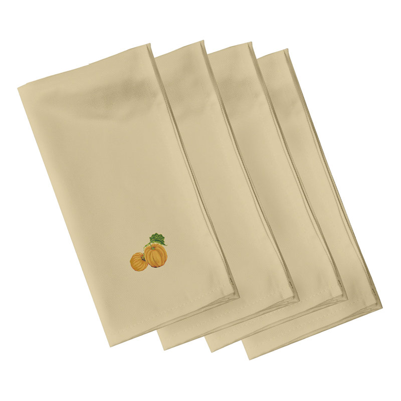 Serviette à imprimé citrouille, L 18 po x L 18 po, Doré