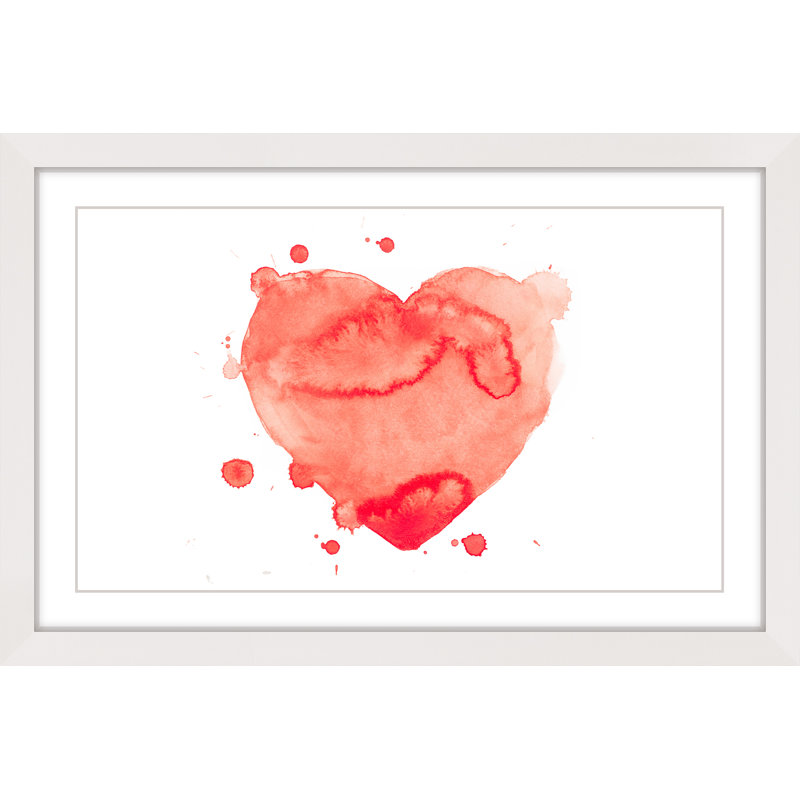 « cardiaque splash »-cadre photo imprimé sur papier, H 12 po x l 18 po x P 1,5 po, Cadre blanc