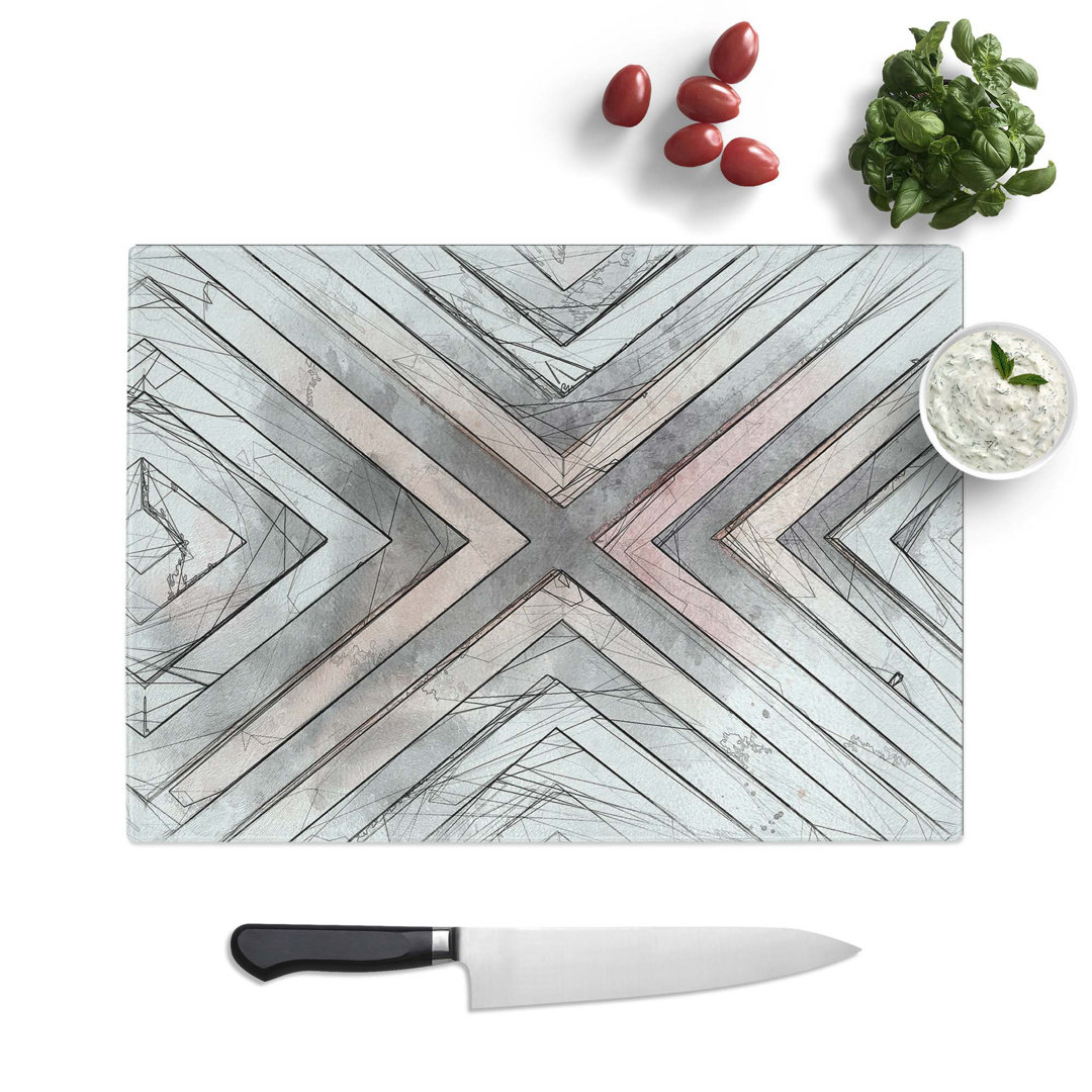 Glass Geometric Pattern in Abstract Chopping Board