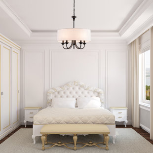 5-Light Modern Farmhouse Chandelier, Rustic Candle Ceiling Hanging Light Fixture for Dining Room