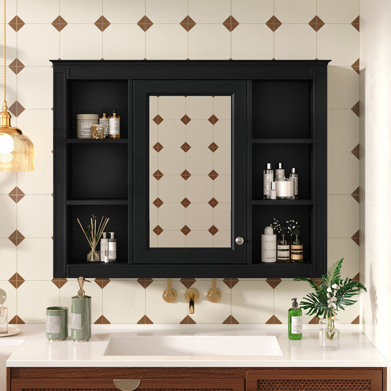 35" X 27.5" Wall Mounted Bathroom Storage Cabinet