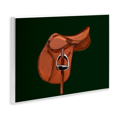 Brown Horse Saddle Wall Plaque Art by Amelia Noyes