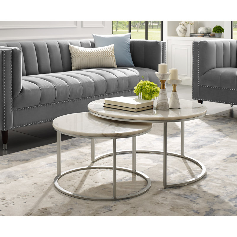 Ensemble de tables basses Moore, Argent