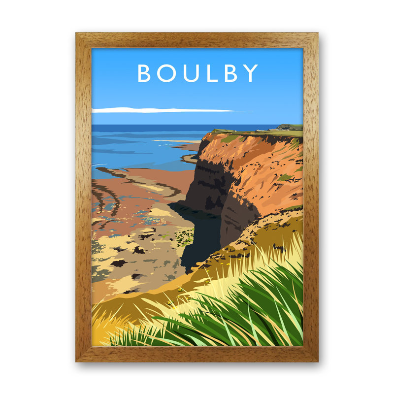Boulby Portrait - Print, Brown Framed, 34cm H x 25cm W x 3cm D