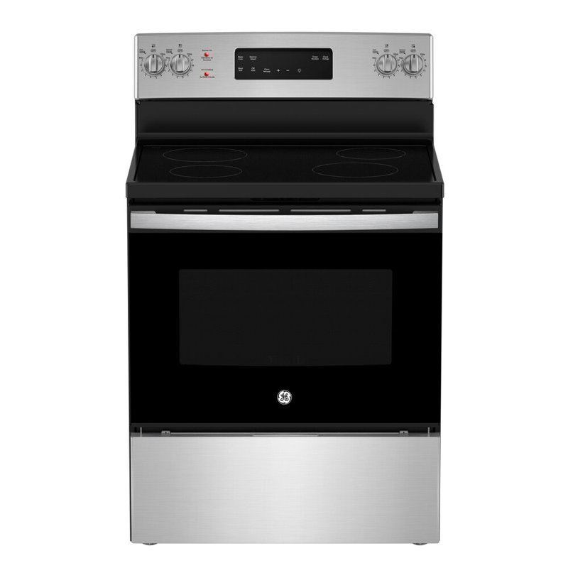 Ge 30" Electric Freestanding Range With Storage Drawer  - Jcb630svss, Stainless Steel