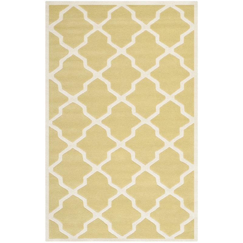 Terral Geometric Wool Hand Woven Area Rug, Rectangle 152 x 244 cm