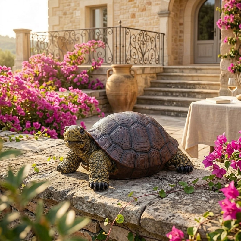 Large Resin Tortoise Sculpture - Lifelike Garden & Patio Decor