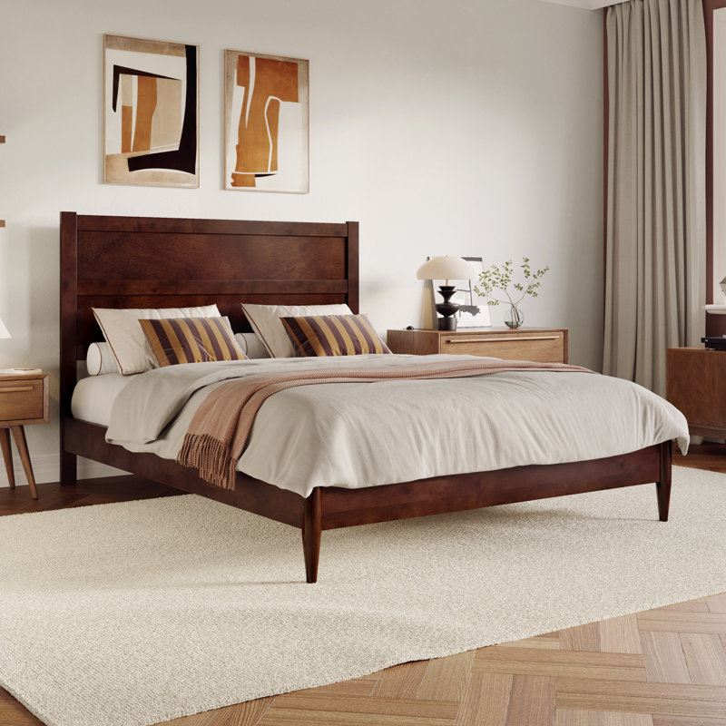 Lit plateforme Aveline, Noyer, Grand lit