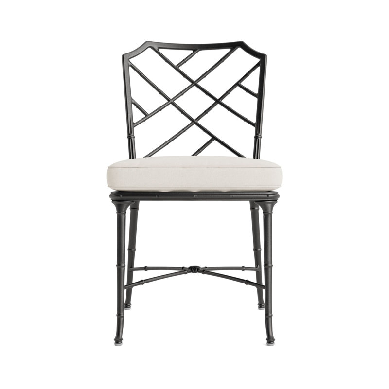 Calcutta Outdoor Dining Side Chair, Fusion Natural, Tan, Textured Pewter
